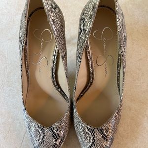 Jessica Simpson snake print pumps, never worn except at home